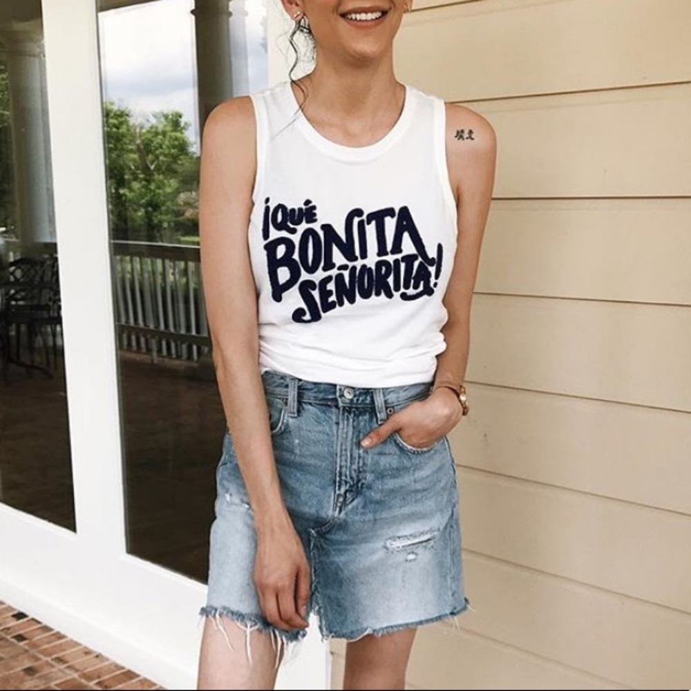 Graphic sleeveless top